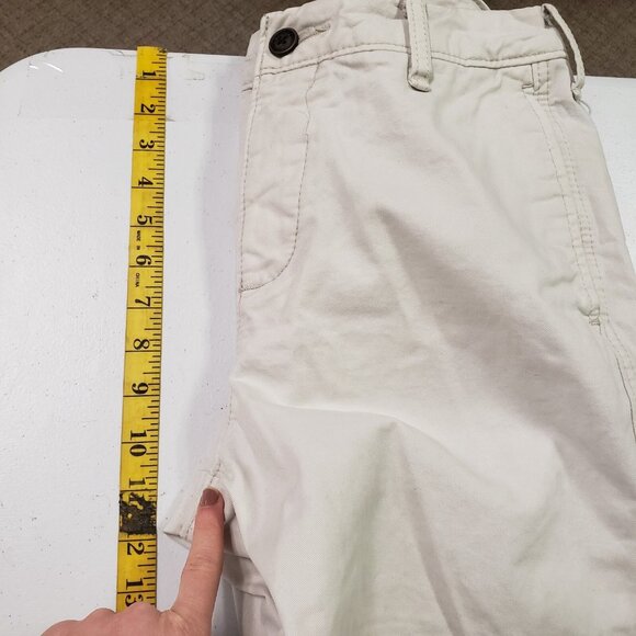 Abercrombie & Fitch Mens Chino Shorts Size 30 Ivory Thick Preppy Safari Y2K - Picture 11 of 14